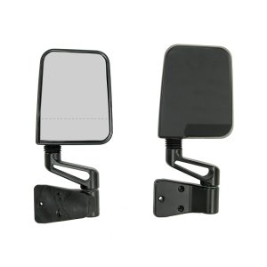 Jeep Wrangler TJ Door Mirror Kit - Rugged Ridge - Dual Focus, OE Style, LED Turn Indicators - Black - `97-`02